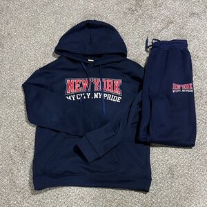 Navy New York Hoodie and Sweatpants Set